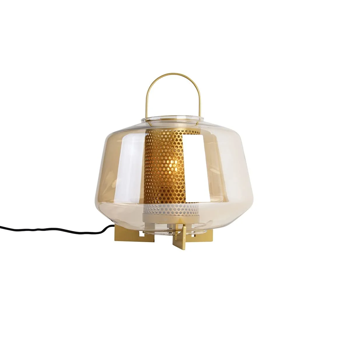 Настільна лампа Qazqa Kevin Art Deco латунь з бурштиновим склом 30 см E27 Золотий, фото №8