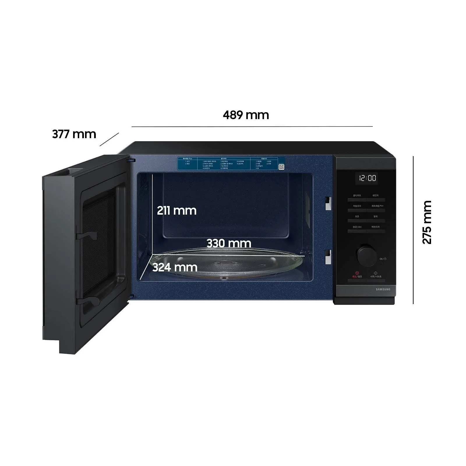 Микроволновая печь Solo Samsung MS23DG4504AGE1 23 л 800 Вт Черная нержавеющая сталь, фото №2 Микроволновая печь Solo Samsung MS23DG4504AGE1 23 л 800 Вт Черная нержавеющая сталь, фото №2