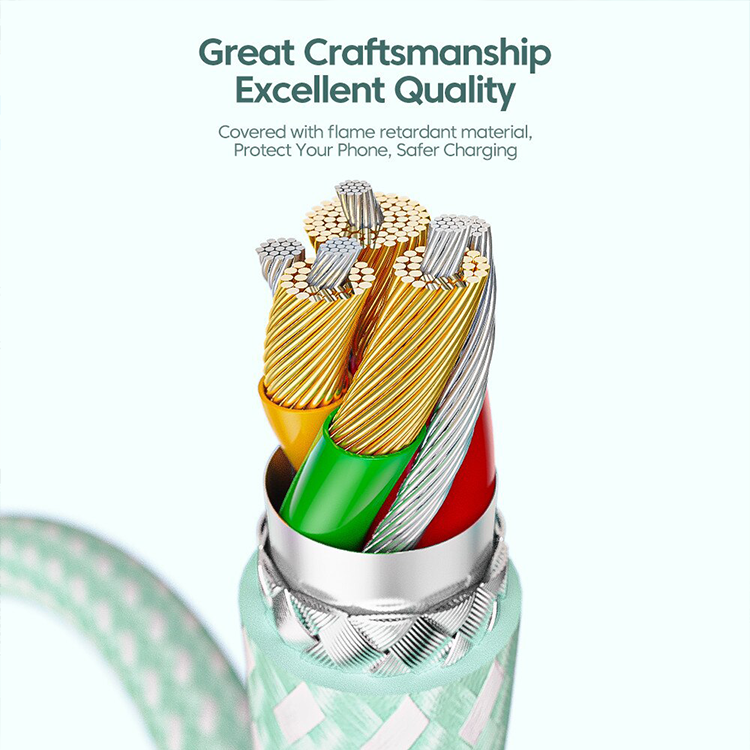 Зарядный кабель Rainbow White ESSAGER USB to Lightning 3A 1метр, фото №8