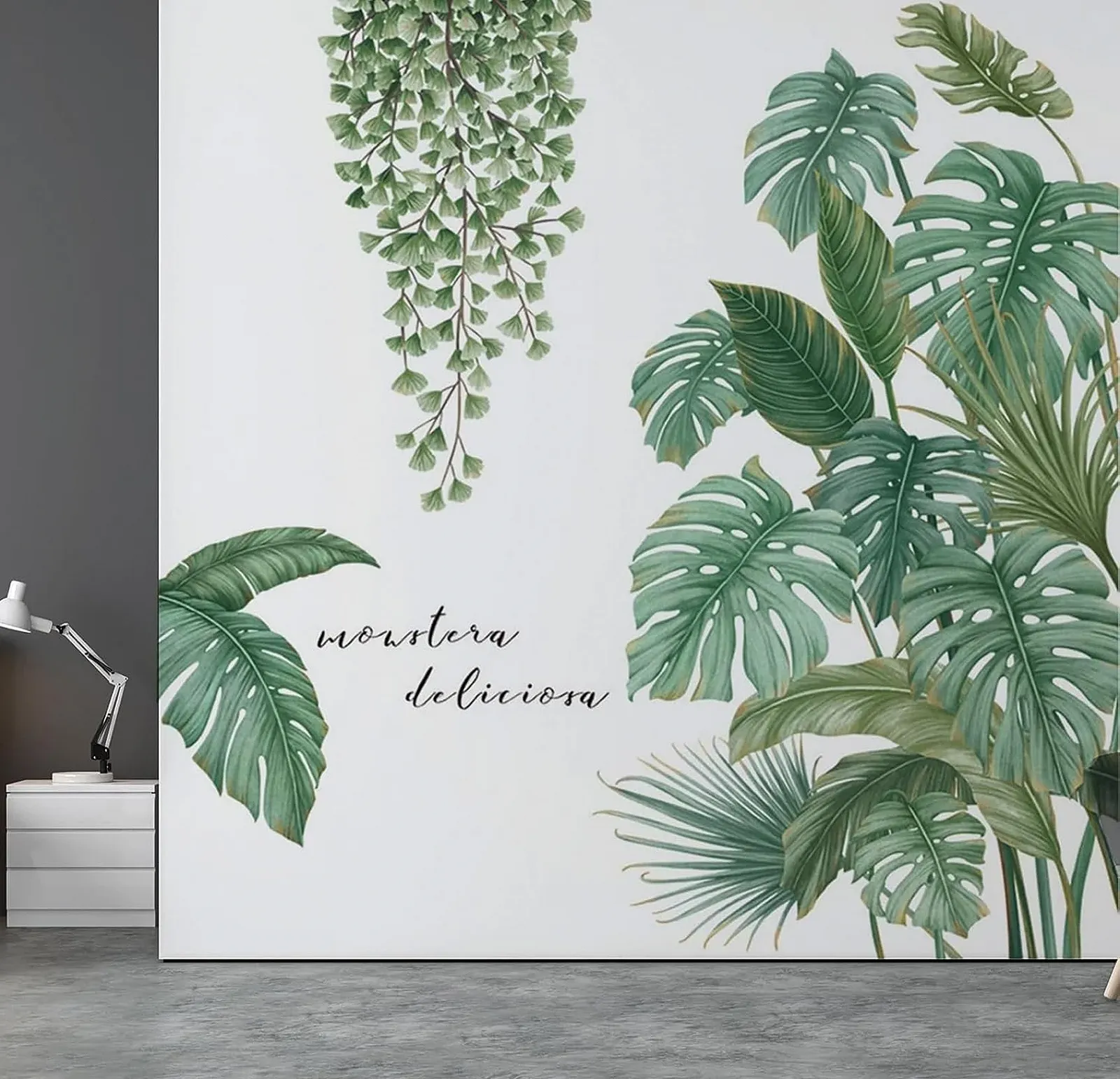Наклейка на стіну Plants Tropical Leaves 30 x 90 см 2 шт. Зелена, фото №1