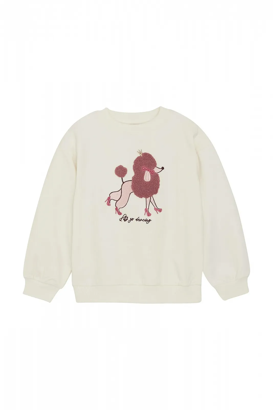 Свитшот MINYMO Детский Свитшот для девочек Пуловер Джемпер с вышивкой Рифленые манжеты Хлопковая смесь Легкий Эластичный Стандартная посадка, фото №1