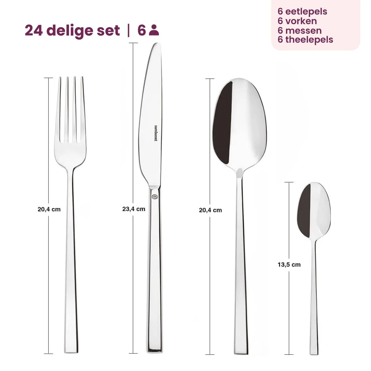 Набір столових приборів Sambonet Rock, 24 предмети, фото №8