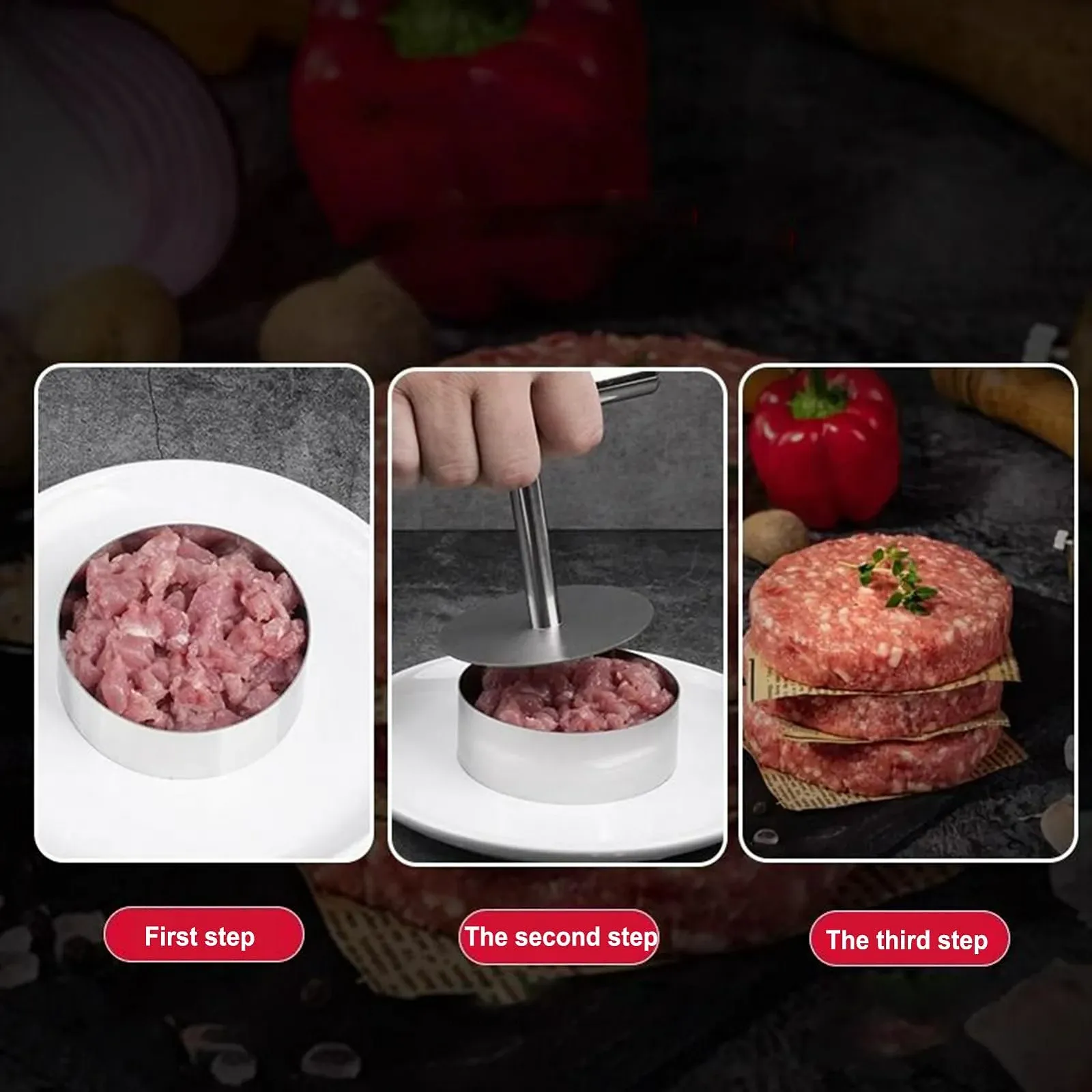 Пресс для бургеров Hamburger Patty Shaper нержавеющая сталь стальной, фото №6