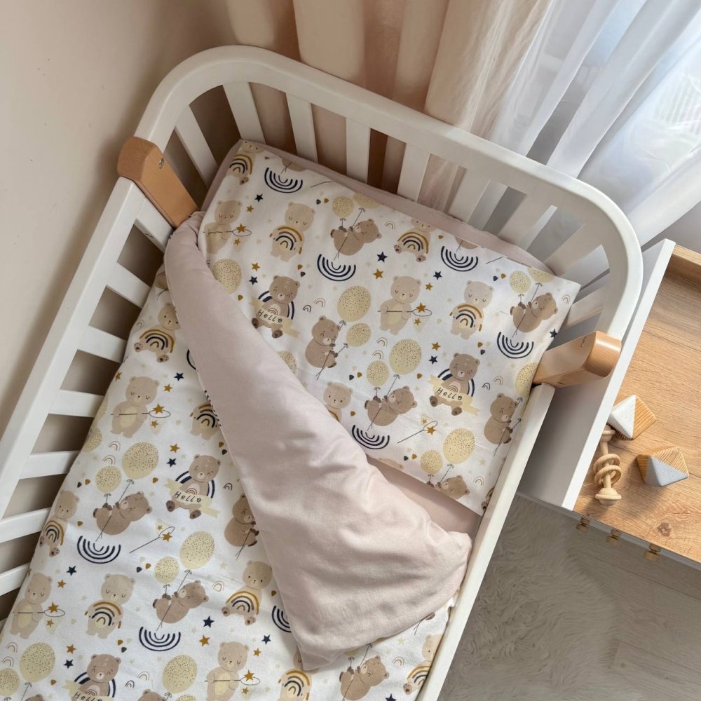 Дитячий комплект постільної білизни, бежевий, 3 шт., фото №3