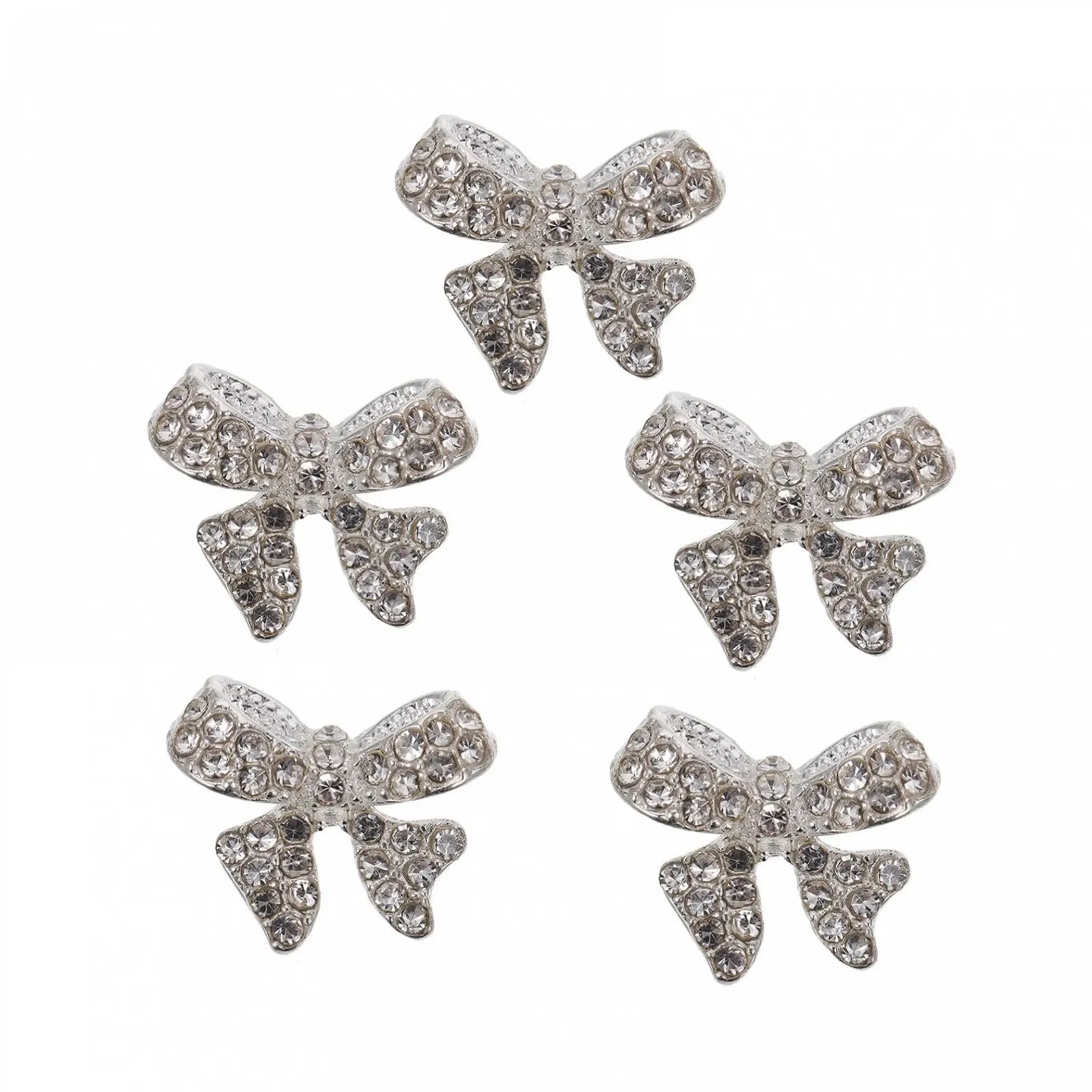 Украшение для ногтей MERRYHAPY Бантик Серебристый (5 шт. в упаковке), фото №8