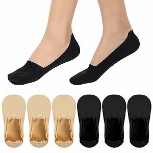 Женские носки-следки Без бренда Без серии Без модели 6 пар Черный и телесный цвет 35-39 - Фото 1