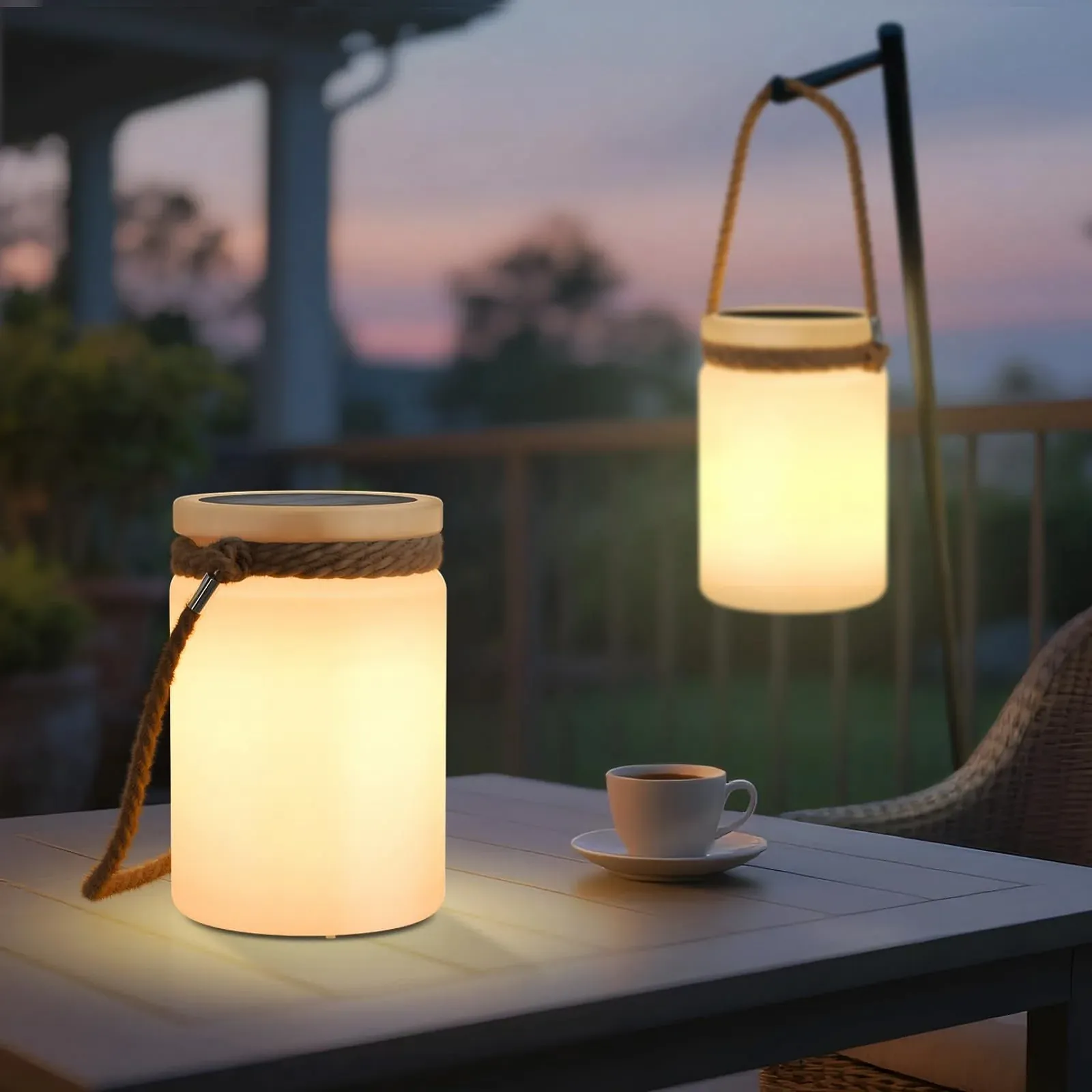 Настільна лампа Сонячна Вулична Бездротова 2-в-1 LED 8 кольорів IP44 Набір з 2 шт., фото №7