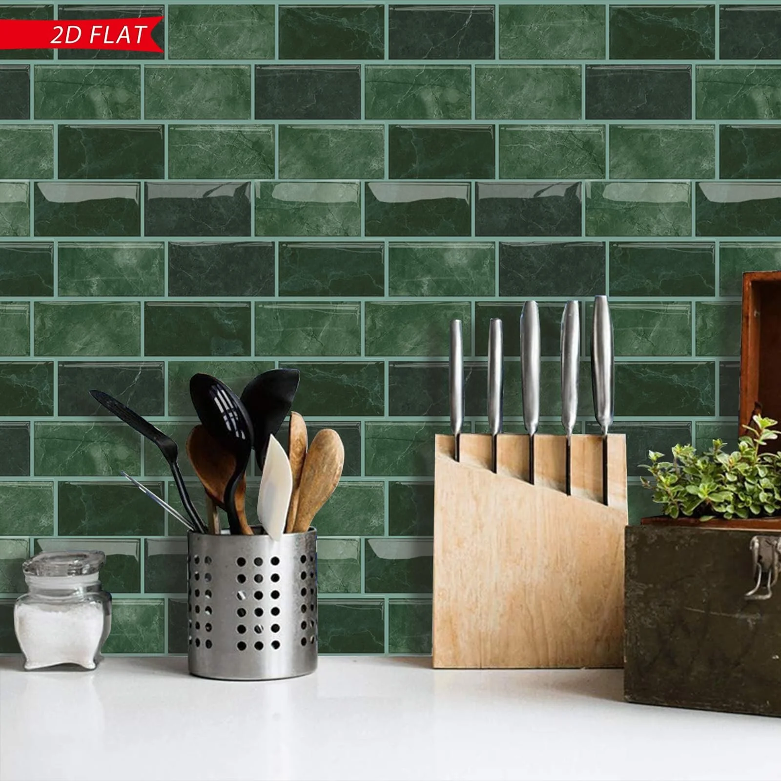 Наклейки на плитку HPNIUB Green Metro 30 x 30 см 10 шт., фото №4