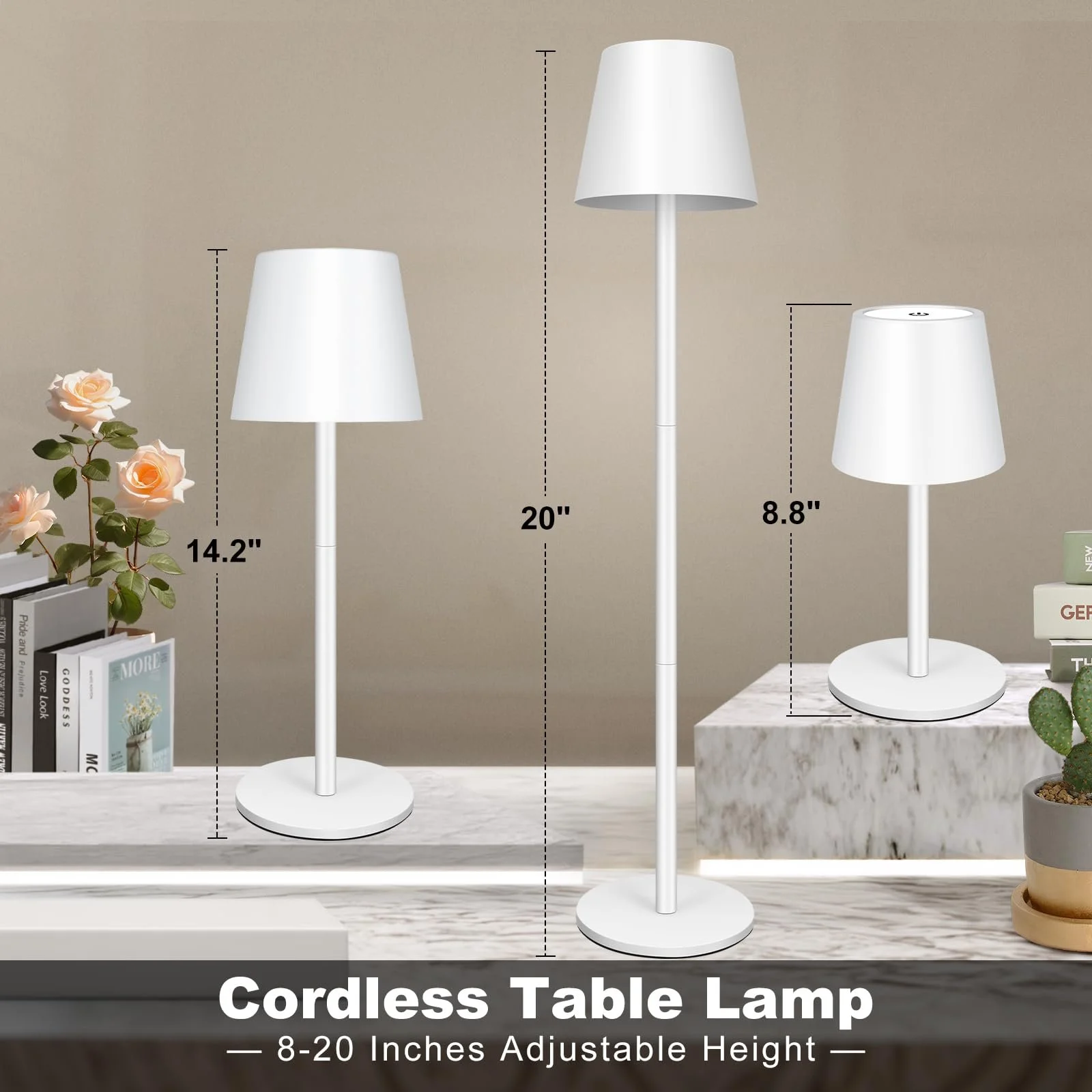 Настільна лампа LED Wireless Touch USB-C Dimmable IP54 2 шт., фото №4