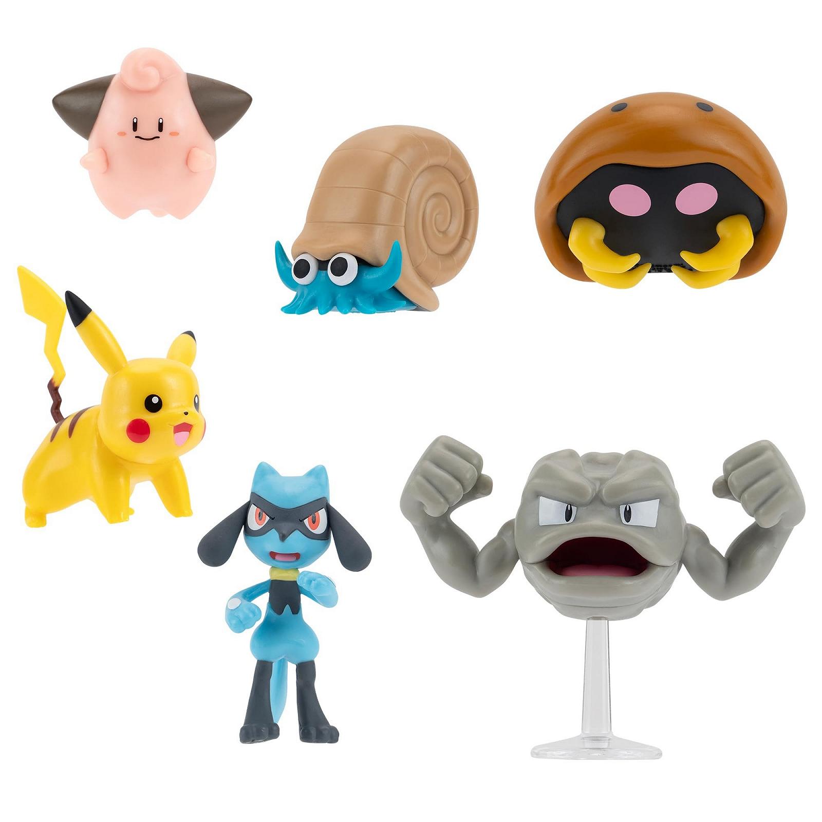 Фігурка для битви Pokémon Pikachu, Cleffa, Riolu, Geodude, Omanyte & Kabuto, 5 см, 6 шт., фото №1