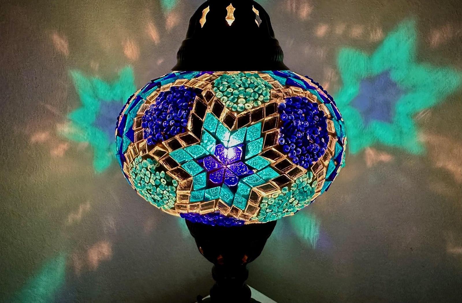 Настільна лампа Mosaic Lamp L Підлогова Орієнтальна Блакитні зірки, фото №2