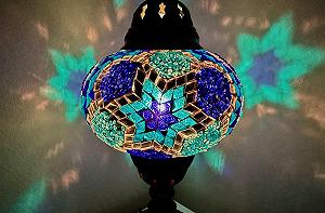 Настільна лампа Mosaic Lamp L Підлогова Орієнтальна Блакитні зірки synthetic.ua - Фото 1
