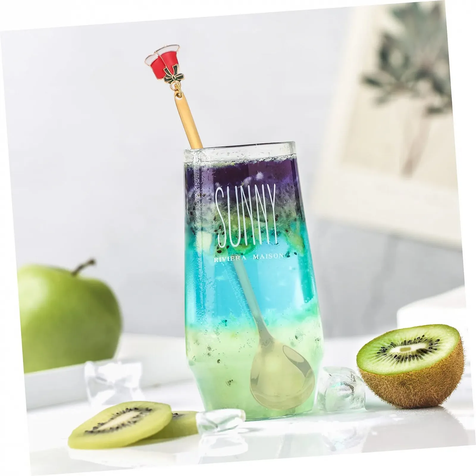 Ложка HEMOTON 4 шт. з нержавіючої сталі для десертів, різдвяна, фото №4