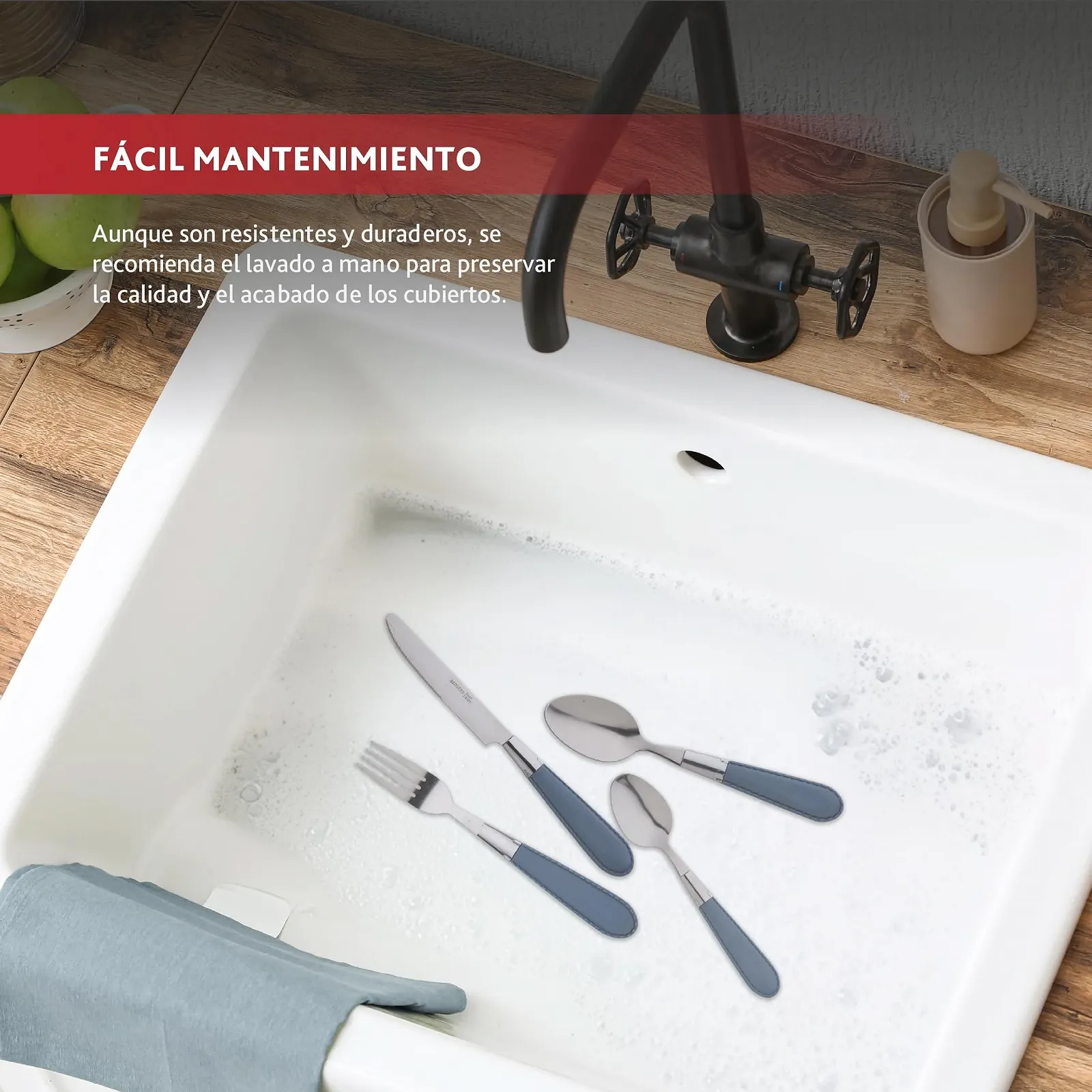 Набір столових приборів RENBERG Briny 24 предмети, нержавіюча сталь, фото №3 Набір столових приборів RENBERG Briny 24 предмети, нержавіюча сталь, фото №3