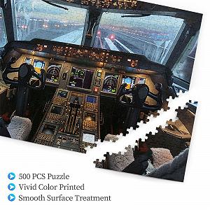 Пазл Aeroplane Cockpit 500 деталей деревянный 52 x 38 см synthetic.ua - Фото 1