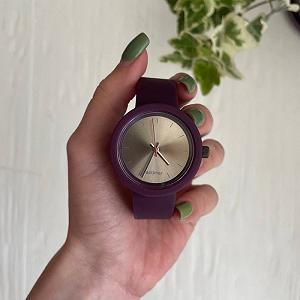 Женские силиконовые часы-конструктор actimer бордовый ремешок циферблат Metallic wine - Фото 1