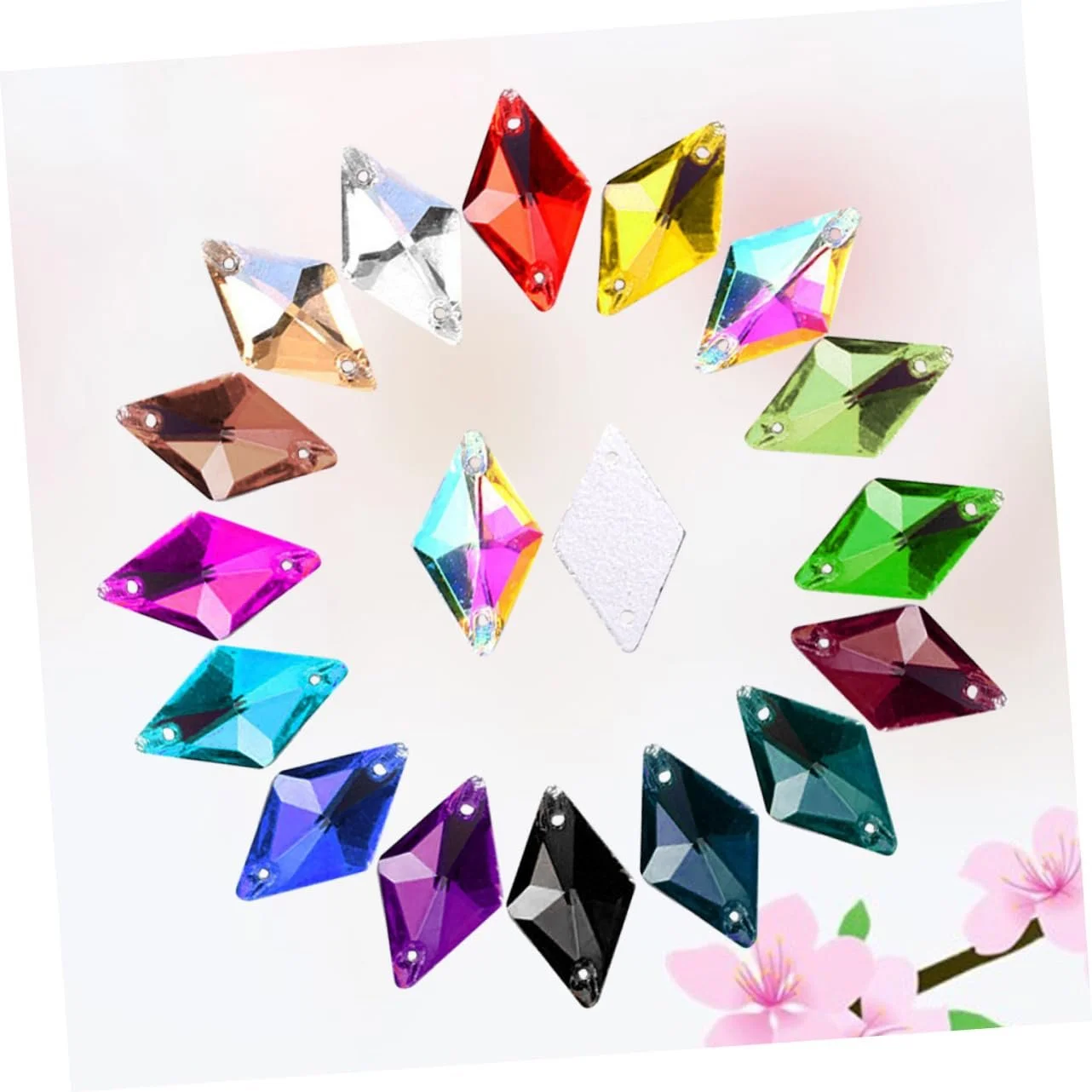 Кришталеві намистини ромбовидної форми, 84 шт, для прикрас, весільних суконь, сумок, різних кольорів, високоякісні, фото №7