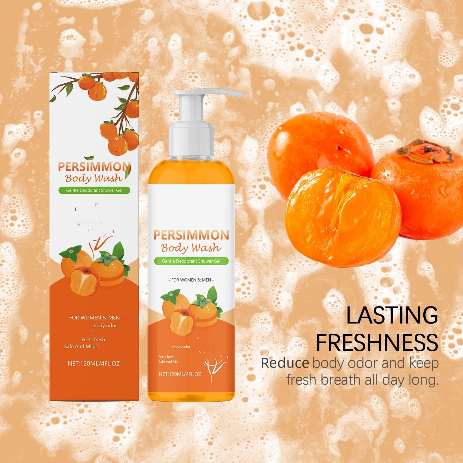 Гель для душу Persimmon ніжно дезодоруючий для чоловіків та жінок 120 мл (Pack of 1), фото №5 Гель для душу Persimmon ніжно дезодоруючий для чоловіків та жінок 120 мл (Pack of 1), фото №5