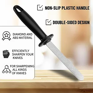 Точилка для ножів Double Sided Sharpening Steel портативна двостороння з ручкою synthetic.ua - Фото 1