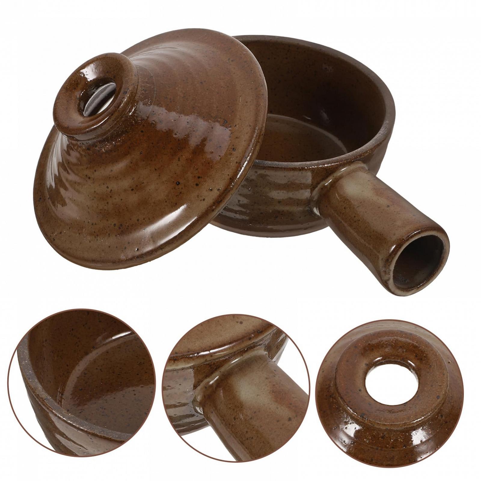 Глиняный горшок с крышкой для микроволновой печи с антипригарным покрытием и вентиляционным отверстием 1 шт., фото №9