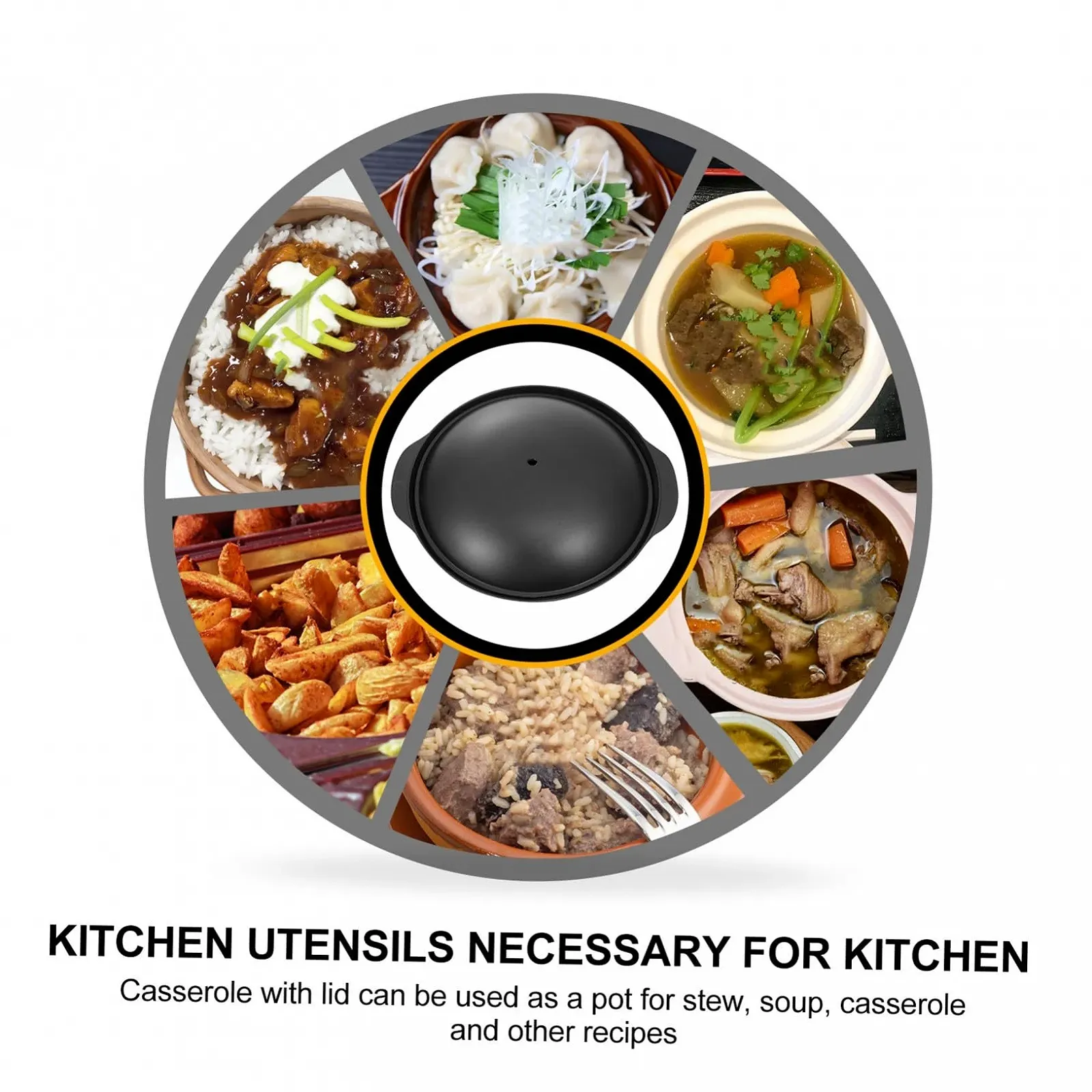 Набор кастрюль SOIMISS из литого алюминия с крышкой, фото №3