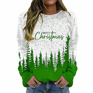 Купить Рождественский свитер Женский С длинными рукавами Круглый вырез С принтом Снеговик Многоцветный - Фото 1 Рождественский свитер Женский С длинными рукавами Круглый вырез С принтом Снеговик Многоцветный - Фото 1