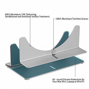 Підставка для Mac Mini M4, сріблястий тримач для Mac Mini M4/M4 Pro 2024-2026, вентиляція, розсіювання тепла synthetic.ua - Фото 1