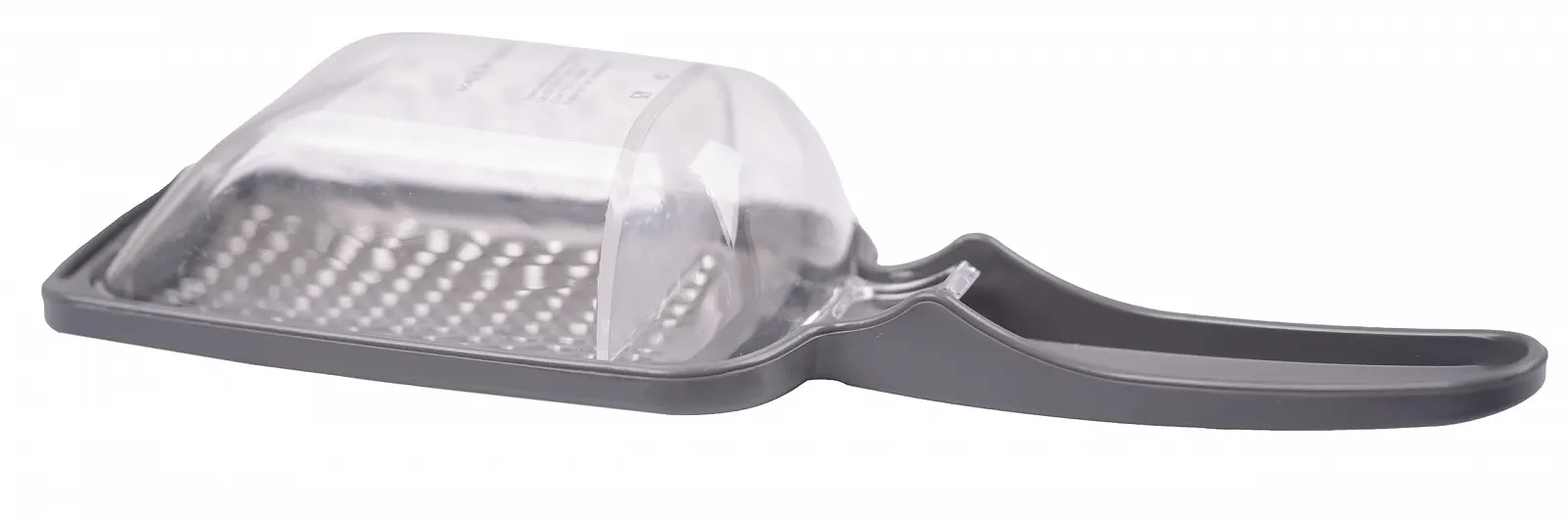 Терка OMAGO з контейнером для сиру, часнику, фруктів, овочів, маленька ручна, сірого кольору, фото №4