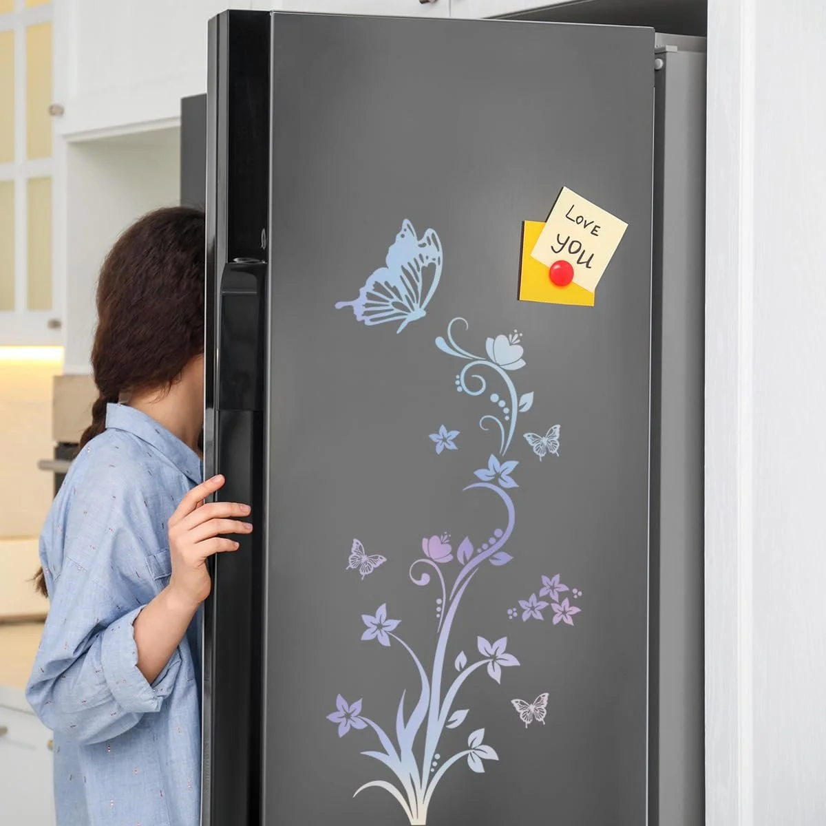 Наклейка на стену HGDESIGN 3D Butterfly Flower Tendril светящаяся (B), фото №3