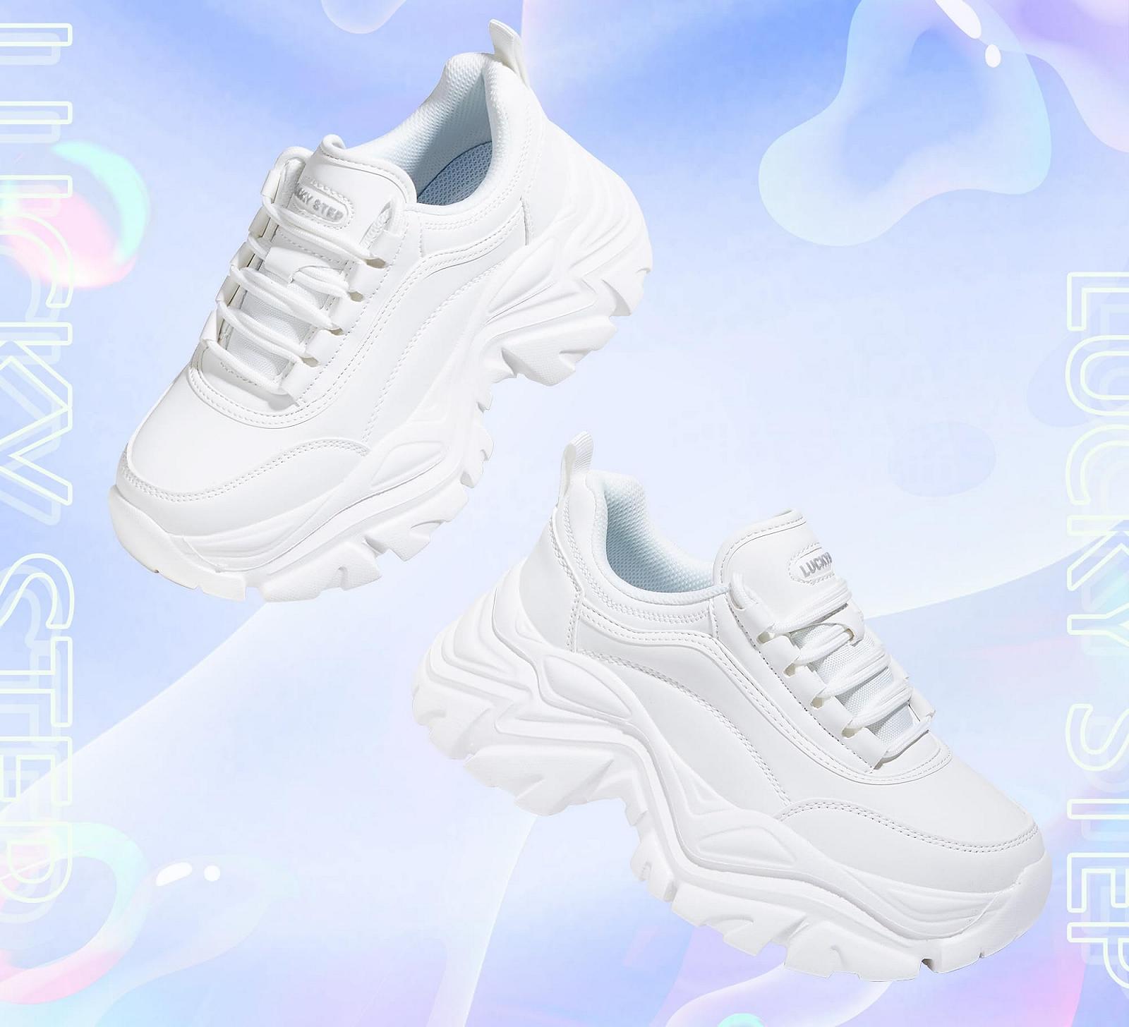 Кроссовки женские LUCKY STEP Chunky на платформе, модные повседневные, удобные на танкетке, фото №5