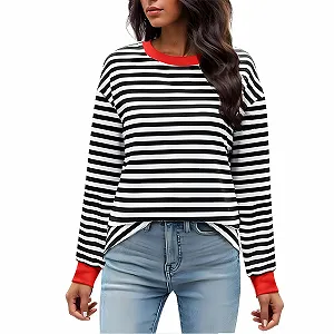 Женская толстовка HAOLEI, свободная, повседневная, мягкая, удобная, футболка, топ с длинными рукавами, с боковым разрезом и круглым вырезом, элегантный шикарный свитер, высокое качество - Фото 1