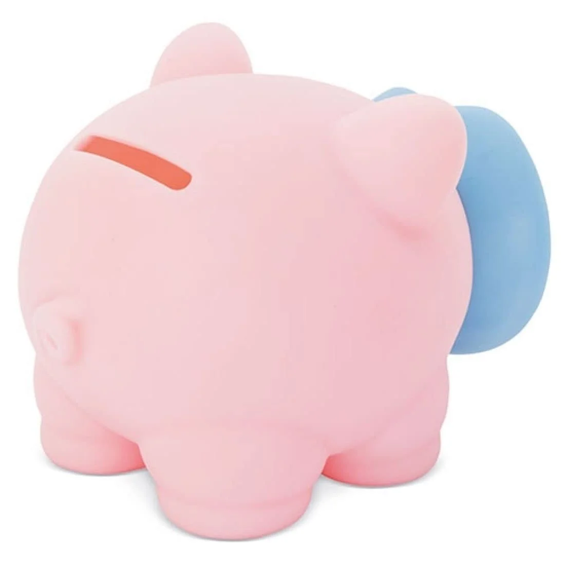 Копилка-поросенок из мягкой резины оригинальная детская Розово-голубая, фото №2
