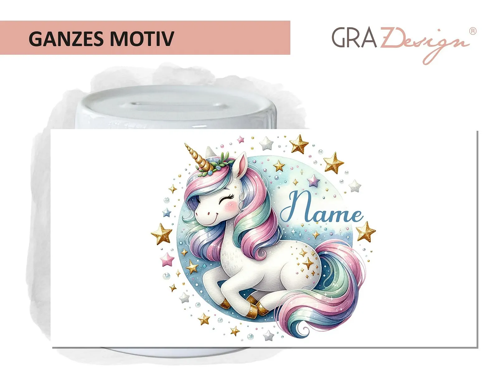 Скарбничка GRAZDesign з єдинорогом керамічна персоналізована, фото №2