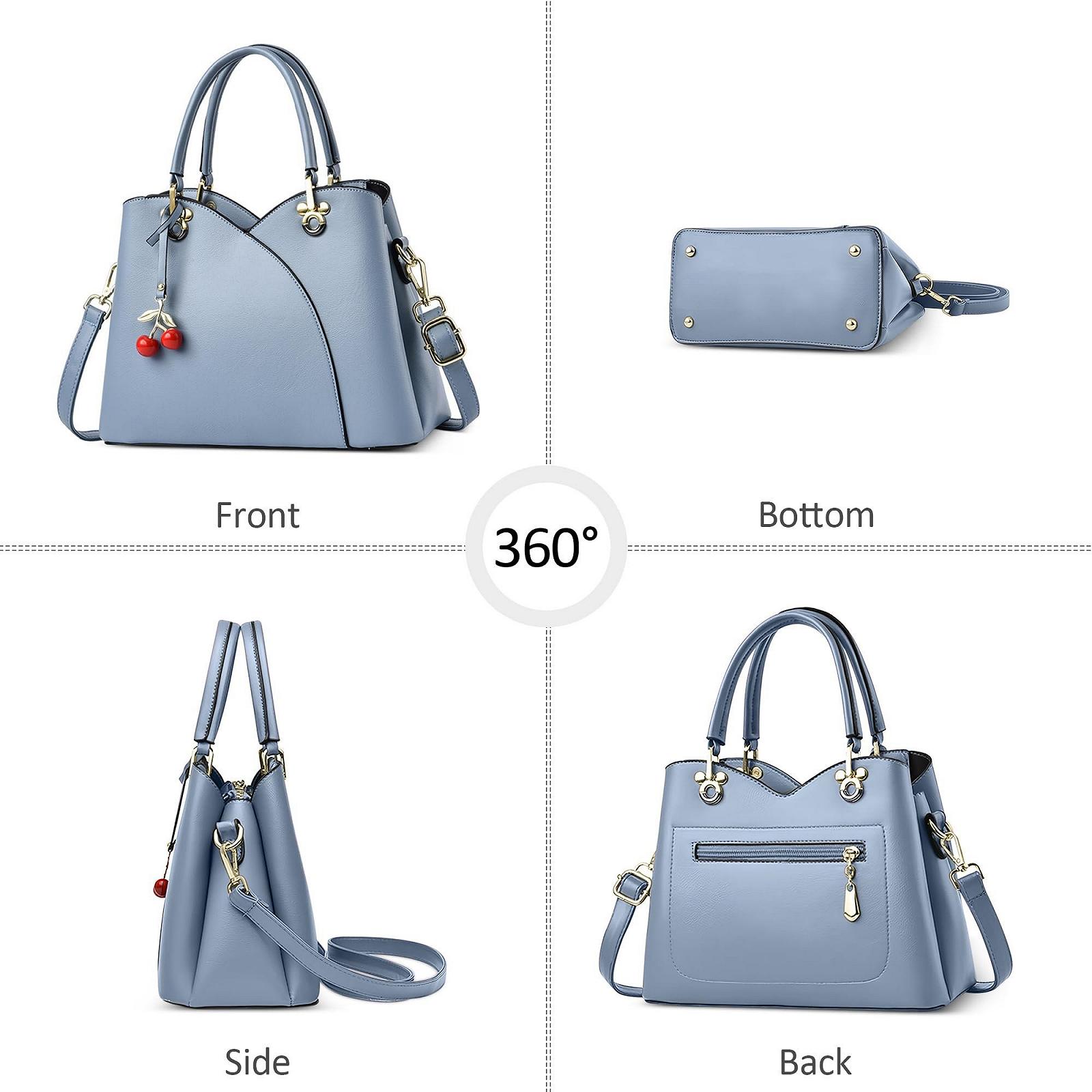 Сумка DORRISO Элегантная Женская С верхней ручкой PU Кожаная Модная С подвеской в виде вишни Синий, фото №4