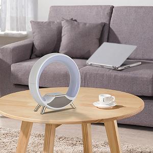 Настільна лампа нічна USB з бездротовою швидкою зарядкою 15W таймером та зміною кольорів Біла synthetic.ua - Фото 1