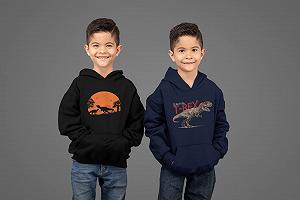 Детский джемпер Baddery Толстовка с капюшоном для мальчиков Survival T-Rex Dinosaur synthetic.ua - Фото 1