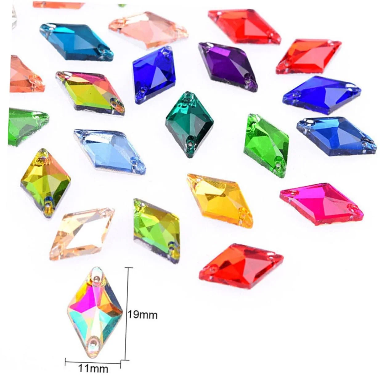 Прикраси для рукоділля Healvian 56 шт., кристали скло, колір AB, фото №4