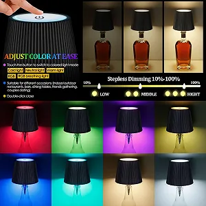 Лампи для пляшок набір 2 шт бездротові RGB теплі білі сенсорні акумуляторні USB-C водонепроникні synthetic.ua - Фото 1