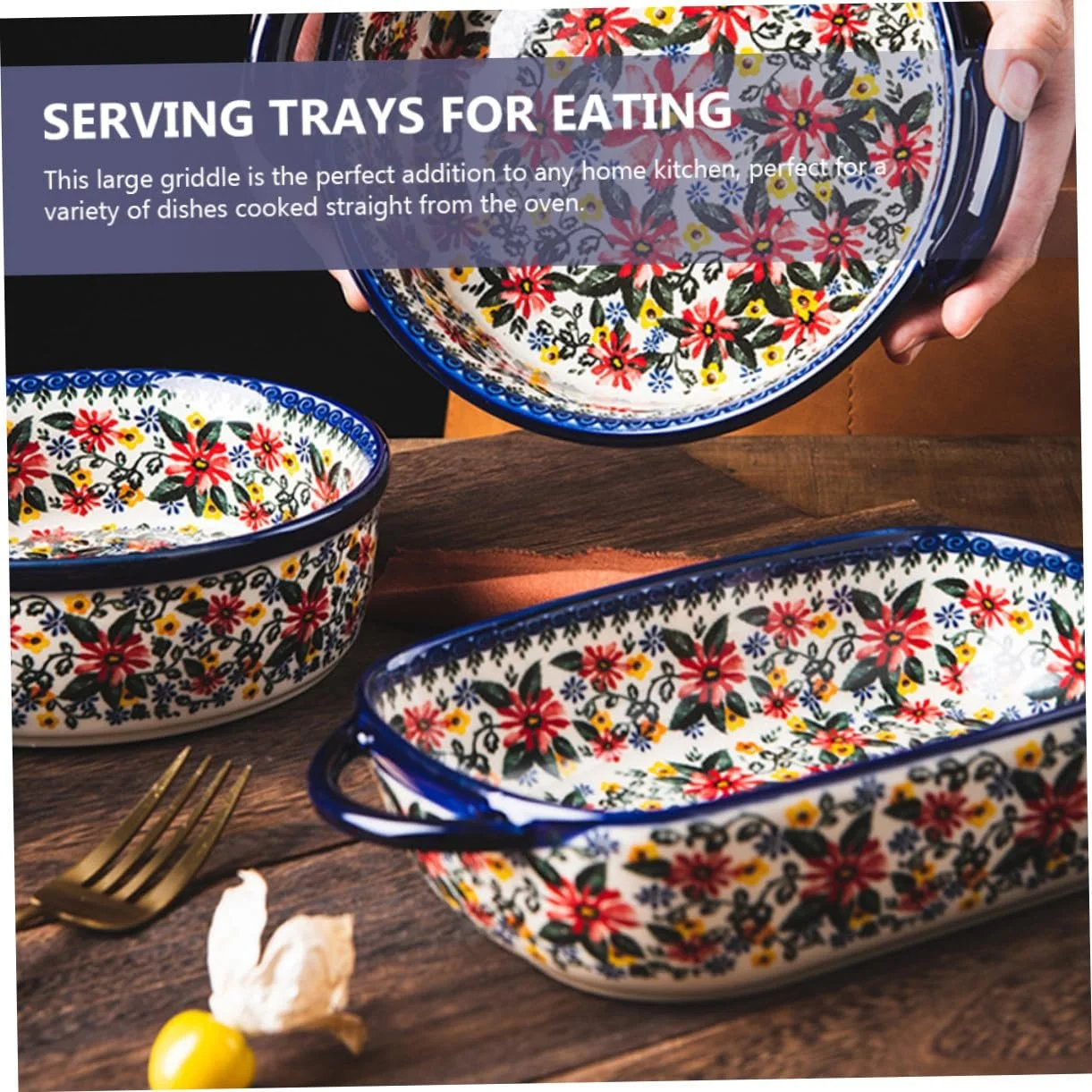 Форма для запекания VALICLUD Polish Ceramic Прямоугольная с двойными ручками Жаропрочная Пятнистая, фото №6 Форма для запекания VALICLUD Polish Ceramic Прямоугольная с двойными ручками Жаропрочная Пятнистая, фото №6