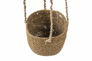 Подвесной вазон Lari 75 см Джут/Морская трава с пластиковой вставкой 17 см synthetic.ua - Фото 1