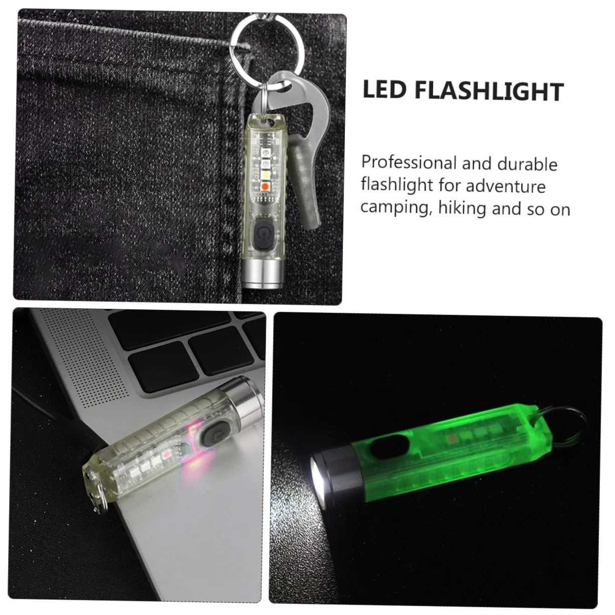 Міні LED ліхтарик DOITOOL USB брелок Компактний Міцний Легкий, фото №5