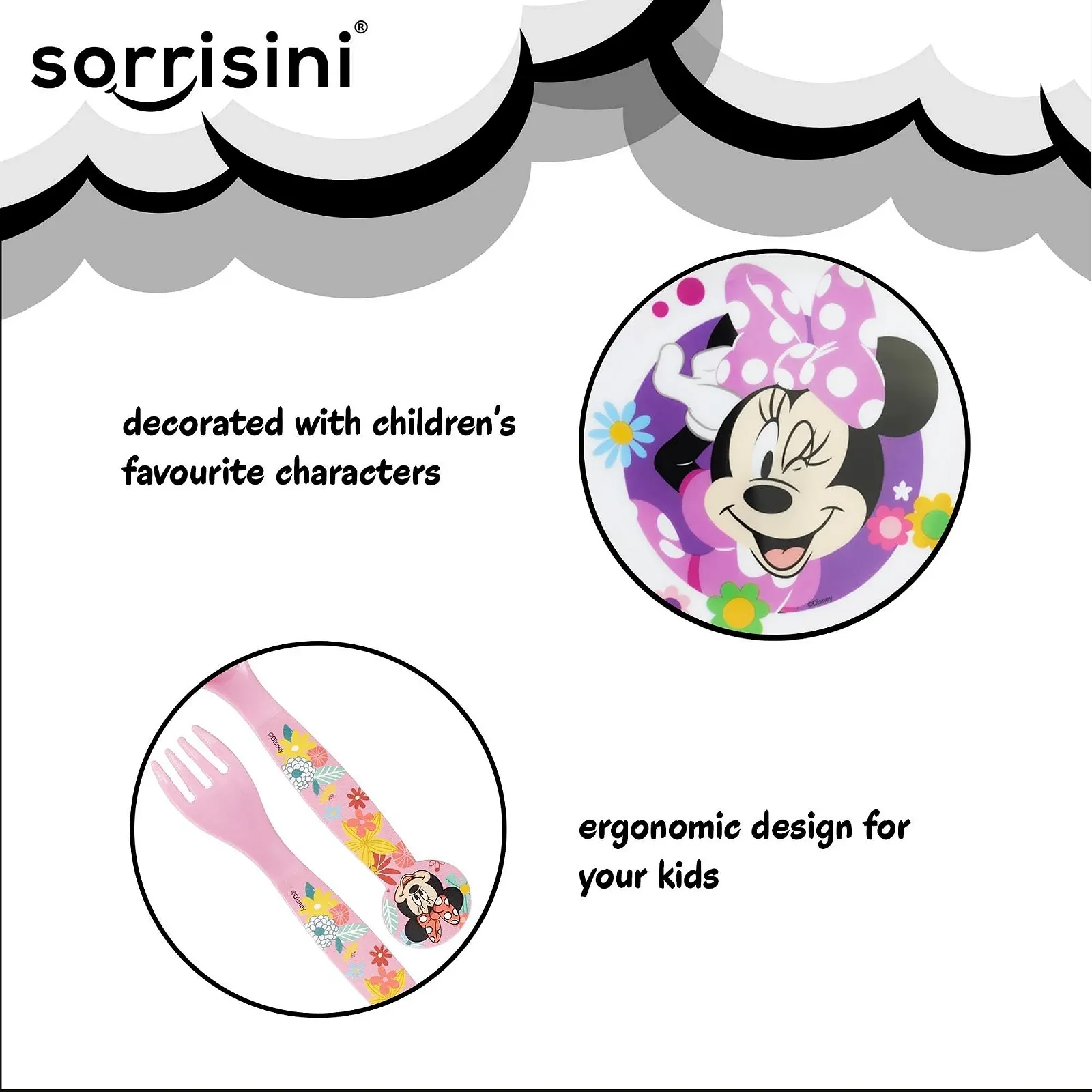 Набор детской посуды Sorrisini Тарелка Миска Чашка Столовые приборы, фото №6 Набор детской посуды Sorrisini Тарелка Миска Чашка Столовые приборы, фото №6