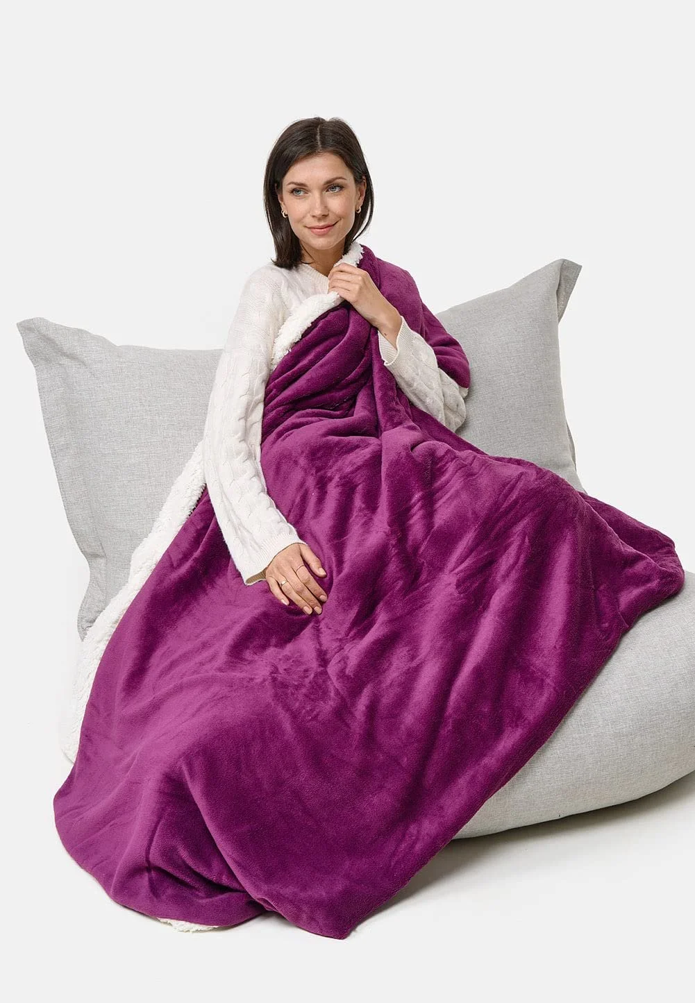 Мягкий Плед made2trade, Очень Толстый и Теплый Плед для Дивана, Плед из Шерпы, Сделан из Легкого Кораллового Флиса, фото №1