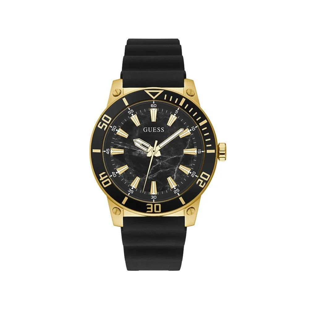 Мужские аналоговые часы Guess Золотистый, Черный, фото №1 Мужские аналоговые часы Guess Золотистый, Черный, фото №1