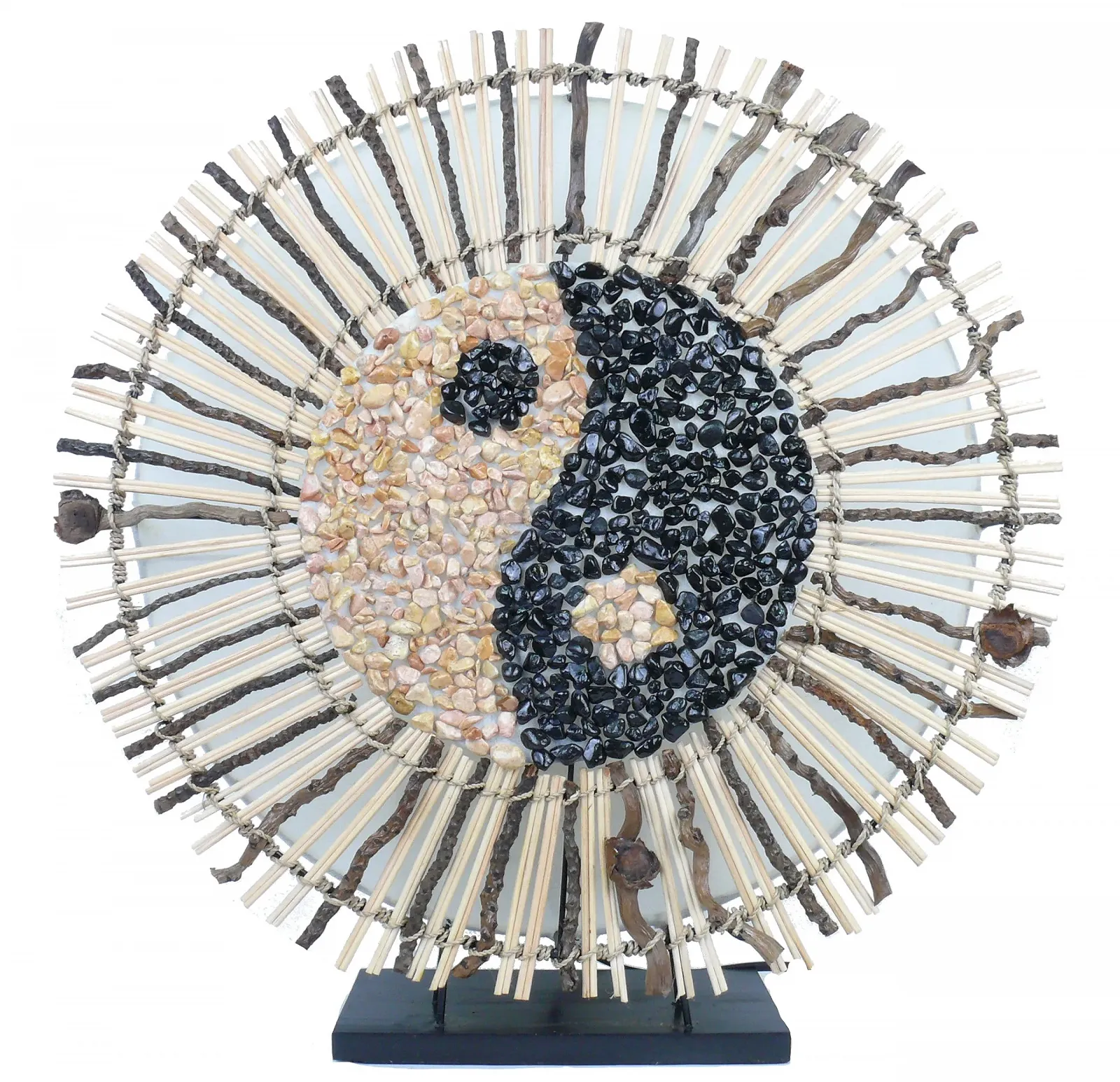 Декоративна лампа настрою Yin Yang Batur з натурального матеріалу, круглої форми, фото №1