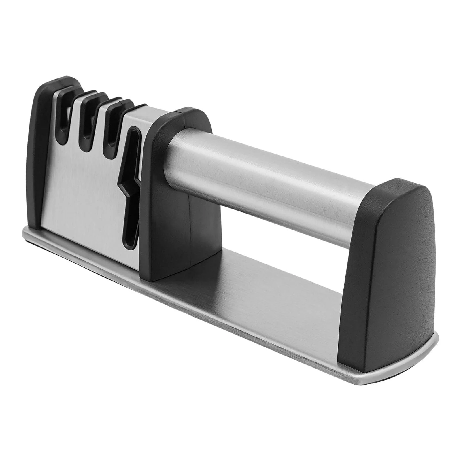 Точило для ножів ручна вольфрамова сталь З руків'ям 4 рівні заточування Мультифункціональна для ножів та ножиць, фото №7