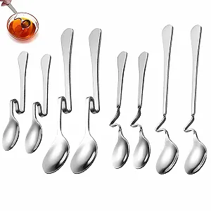 Ложка Kiwi, Спираль Honey, Ложка для меда, Ложка для джема, Ложка для кофе, Серебряный набор для меда с ложкой для всех чашек, стаканов, стеклянных бутылок, чайников и коктейлей, Идеальный набор для столовой посуды и чайной церемонии synthetic.ua - Фото 1