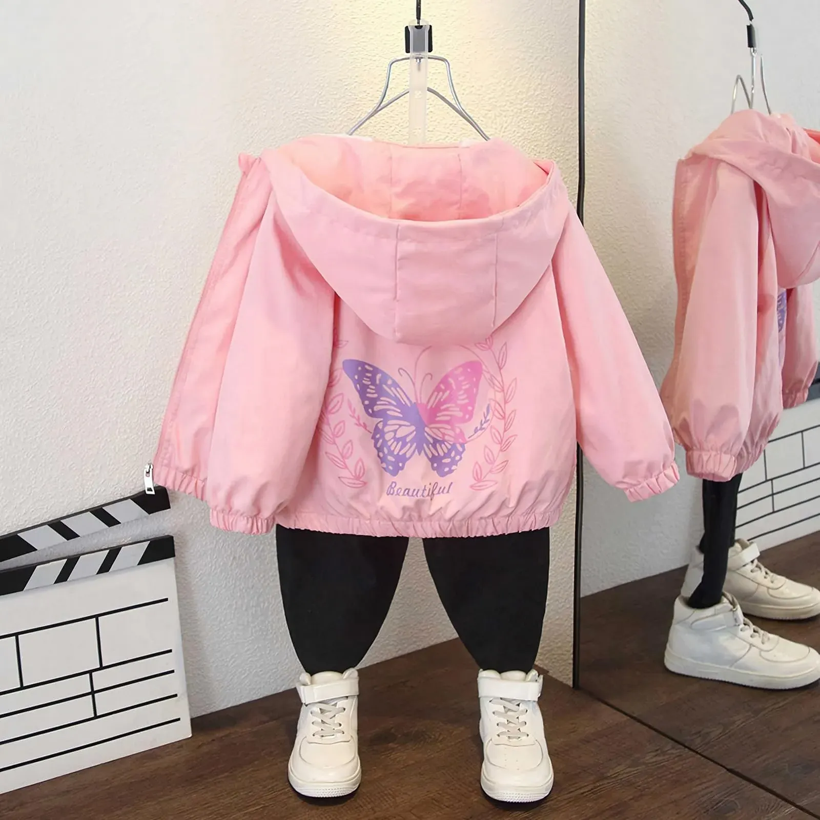 Тонкая куртка с капюшоном Amur Leopard для девочек, весенняя куртка, ветровка для лета, осени, фото №7