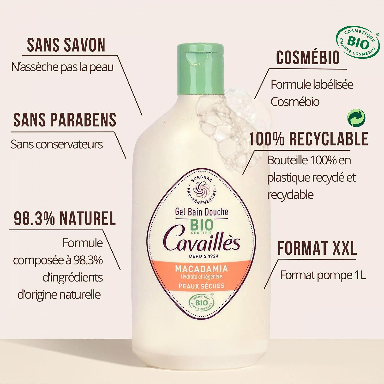 Гель для душу Cavaillès Organic Macadamia 400 мл, фото №5