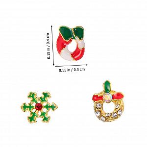 Прикраси для манікюру Healeved новорічні з кристалами та металевими аксесуарами synthetic.ua - Фото 1